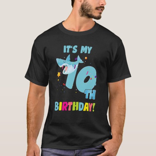 Het is mijn 10-jarige 10de Baby van het haaienfees T-shirt (Voorkant)