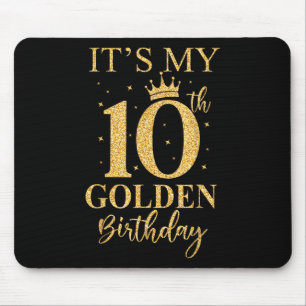 Het is mijn 10e Gouden Verjaardag 10 jaar oude Bda Muismat