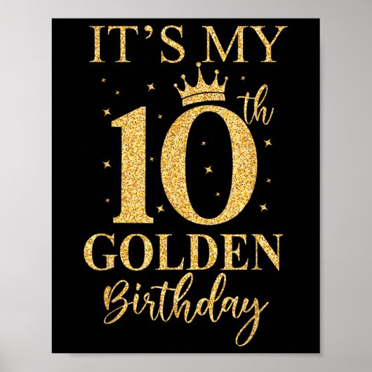 Het is mijn 10e Gouden Verjaardag 10 jaar oude Bda Poster (Voorkant)