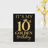 Het is mijn 10e gouden verjaardag 10 jaar oude ver kaart (Gele Bloem)