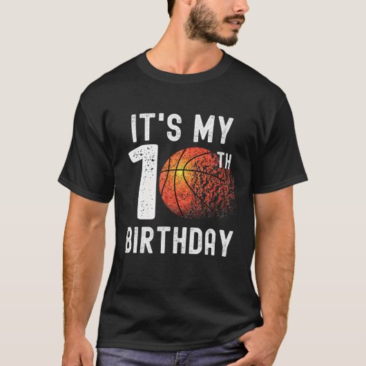 Het is mijn 10e verjaardag Basketball Gift T-shirt (Voorkant)