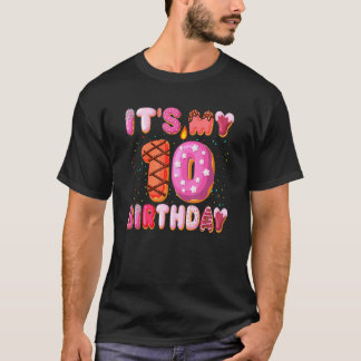 Het is mijn 10e verjaardag Doughnut 10-jarige meis T-shirt