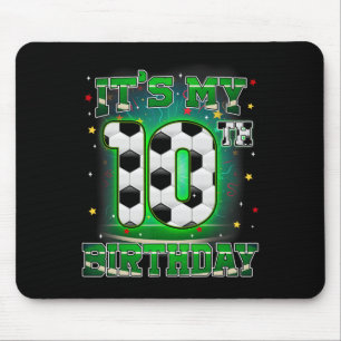 Het is mijn 10e verjaardag jongen voetbal 10 jaar muismat