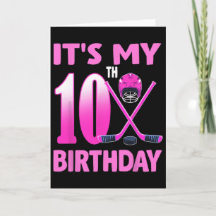 Het is mijn 10e verjaardag Meisje IJshockey 10 Jaa Kaart