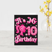Het is mijn 10e verjaardag meisje pop 10 jaar oude kaart (Gele Bloem)
