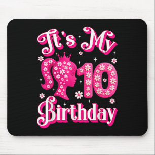 Het is mijn 10e verjaardag meisje pop 10 jaar oude muismat
