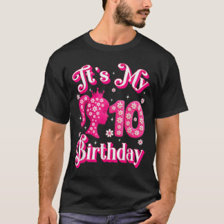 Het is mijn 10e verjaardag meisje pop 10 jaar oude t-shirt