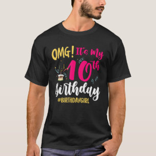 Het is mijn 10e verjaardag meisje van 10 jaar oud. t-shirt