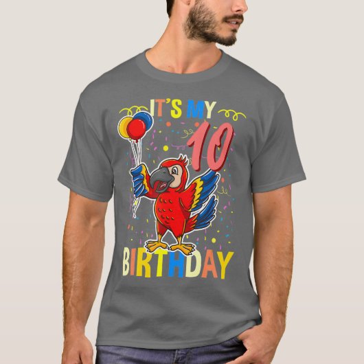 Het is mijn 10e verjaardag Parrot Lover T-shirt (Voorkant)