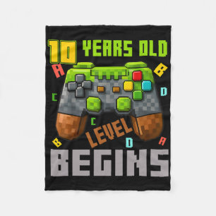 Het is mijn 10e verjaardag Pixel Gaming Controller Fleece Deken