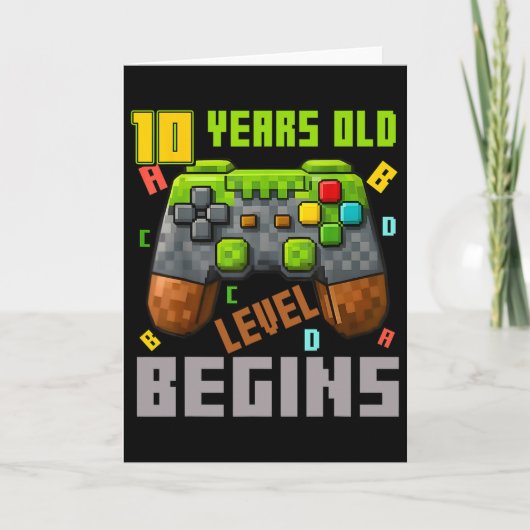 Het is mijn 10e verjaardag Pixel Gaming Controller Kaart (Voorkant)