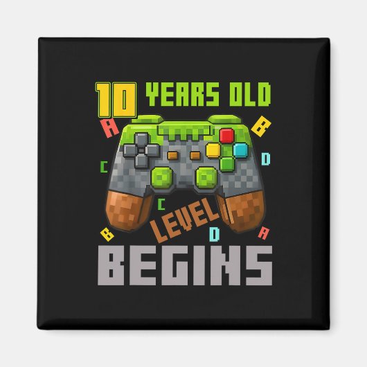 Het is mijn 10e verjaardag Pixel Gaming Controller Magneet (Voorkant)