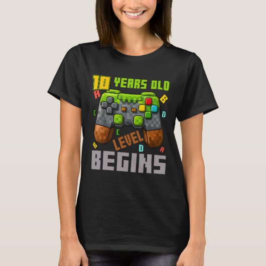 Het is mijn 10e verjaardag Pixel Gaming Controller T-shirt (Voorkant)