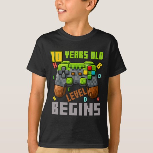 Het is mijn 10e verjaardag Pixel Gaming Controller T-shirt (Voorkant)