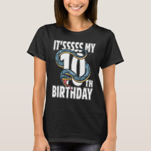 Het is mijn 10e verjaardag Snake 10 jaar oude verj T-shirt