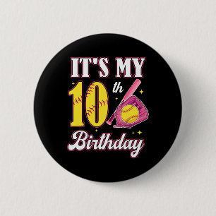 Het is mijn 10e verjaardag Softll meisje 10 jaar o Ronde Button 5,7 Cm