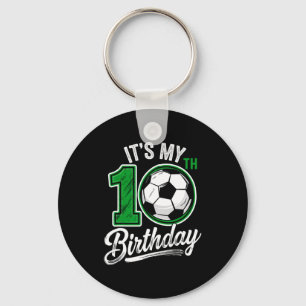 Het is mijn 10e verjaardag Voetbal 10 jaar oud Ver Sleutelhanger
