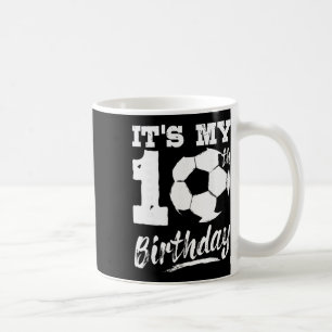 Het is mijn 10e verjaardag Voetbalspeler 10 Verjaa Koffiemok