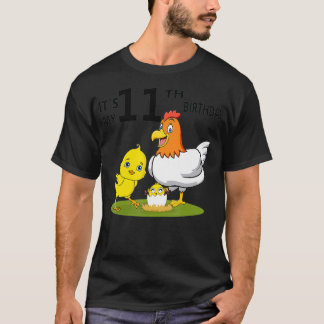 Het is mijn 11e verjaardag Cute Chicken 11-jarig K T-shirt