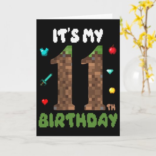 Het is mijn 11e verjaardag Funny 11 jaar oude vide Kaart (Gele Bloem)