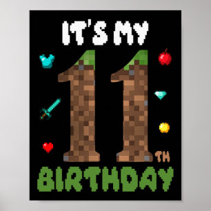Het is mijn 11e verjaardag Funny 11 jaar oude vide Poster