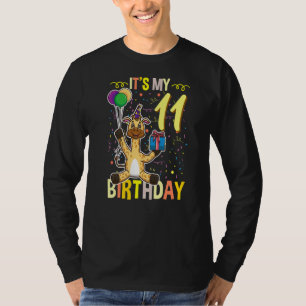 Het is mijn 11e verjaardag Giraffe dier 1 T-shirt