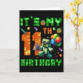 Het is mijn 11e verjaardag Pixel Nummer Videospel  Kaart (Gele Bloem)