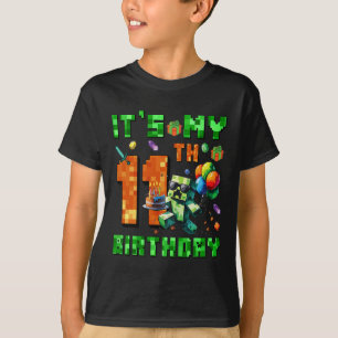 Het is mijn 11e verjaardag Pixel Nummer Videospel  T-shirt