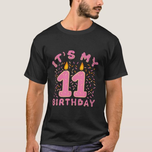 Het is mijn 11e verjaardag Shirt meisjes 11 jaar o (Voorkant)