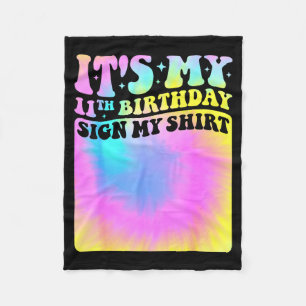 Het is mijn 11e verjaardag Teken mijn shirt Cute T Fleece Deken