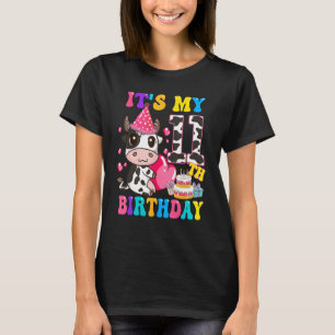 Het is mijn 11e verjaardag zuivel koe meisjes 11 j t-shirt