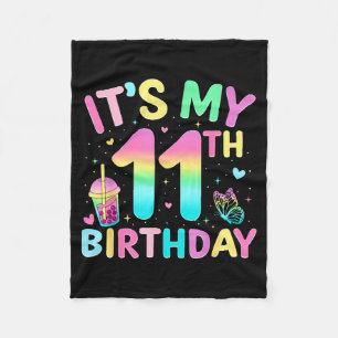 Het is mijn 11e verjaardagsfeest 11 jaar oud verja fleece deken