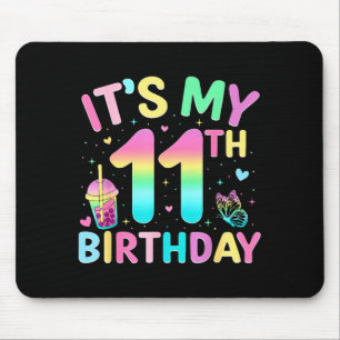 Het is mijn 11e verjaardagsfeest 11 jaar oud verja muismat