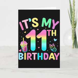 Het is mijn 11e verjaardagsfeestje 11 jaar oud ver kaart