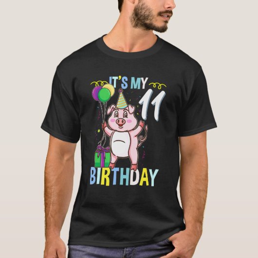 Het is mijn 11e verjaardagsvarken t-shirt (Voorkant)
