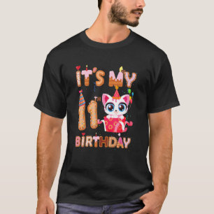 Het is mijn 11u geboorte meisje kat 11 jaar oud t-shirt
