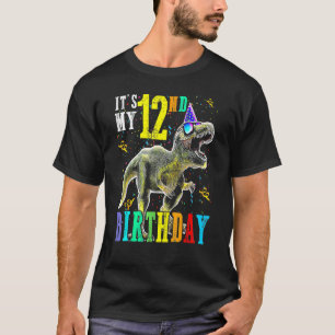 Het is mijn 12e verjaardag 12 jaar dinosaurusjonge t-shirt