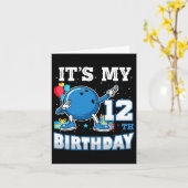 Het is mijn 12e verjaardag Dabbing Bowling 12 jaar Kaart (Gele Bloem)