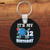 Het is mijn 12e verjaardag Dabbing Bowling 12 jaar Sleutelhanger (Voorkant)