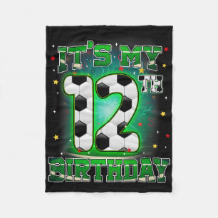 Het is mijn 12e verjaardag jongen voetbal 12 jaar fleece deken