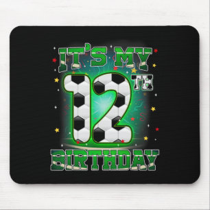 Het is mijn 12e verjaardag jongen voetbal 12 jaar muismat