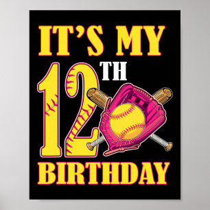 Het is mijn 12e verjaardag Meisje Softll Thema 12  Poster