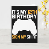 Het is mijn 12e verjaardag Teken mijn shirt Videos Kaart (Gele Bloem)