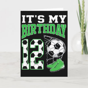 Het is mijn 12e verjaardag voetbalfeestje 12 jaar  kaart