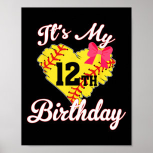 Het is mijn 12e verjaardag Zachte meisje 12 jaar o Poster