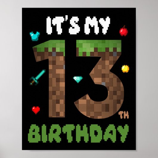 Het is mijn 13e verjaardag Funny 13 jaar oude vide Poster (Voorkant)