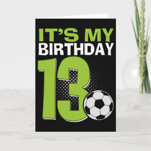 Het is mijn 13e verjaardag jongen voetbal voetll 1 kaart