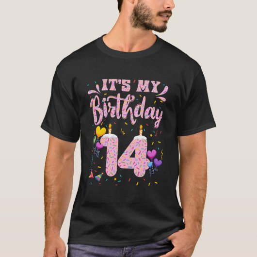 Het is mijn 14e doughnut, gefeliciteerd 14 t-shirt (Voorkant)