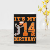 Het is mijn 14e verjaardag Bysketbyll Dunk Boy 14 Kaart (Gele Bloem)