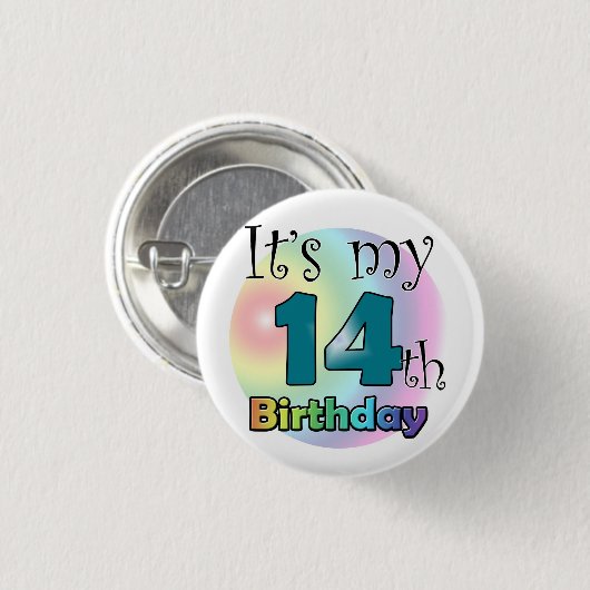Het is mijn 14e verjaardag ronde button 3,2 cm (Voorkant /achterkant)